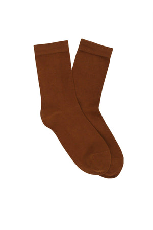 LES UNIES - CHAUSSETTES MARRON PRALINÉ - COTON BIO - 36/41