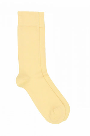 LES UNIES - CHAUSSETTES JAUNE PASTEL - COTON BIO - 39/45