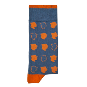 Chaussettes Le Général - Bleu Canard Et Orange